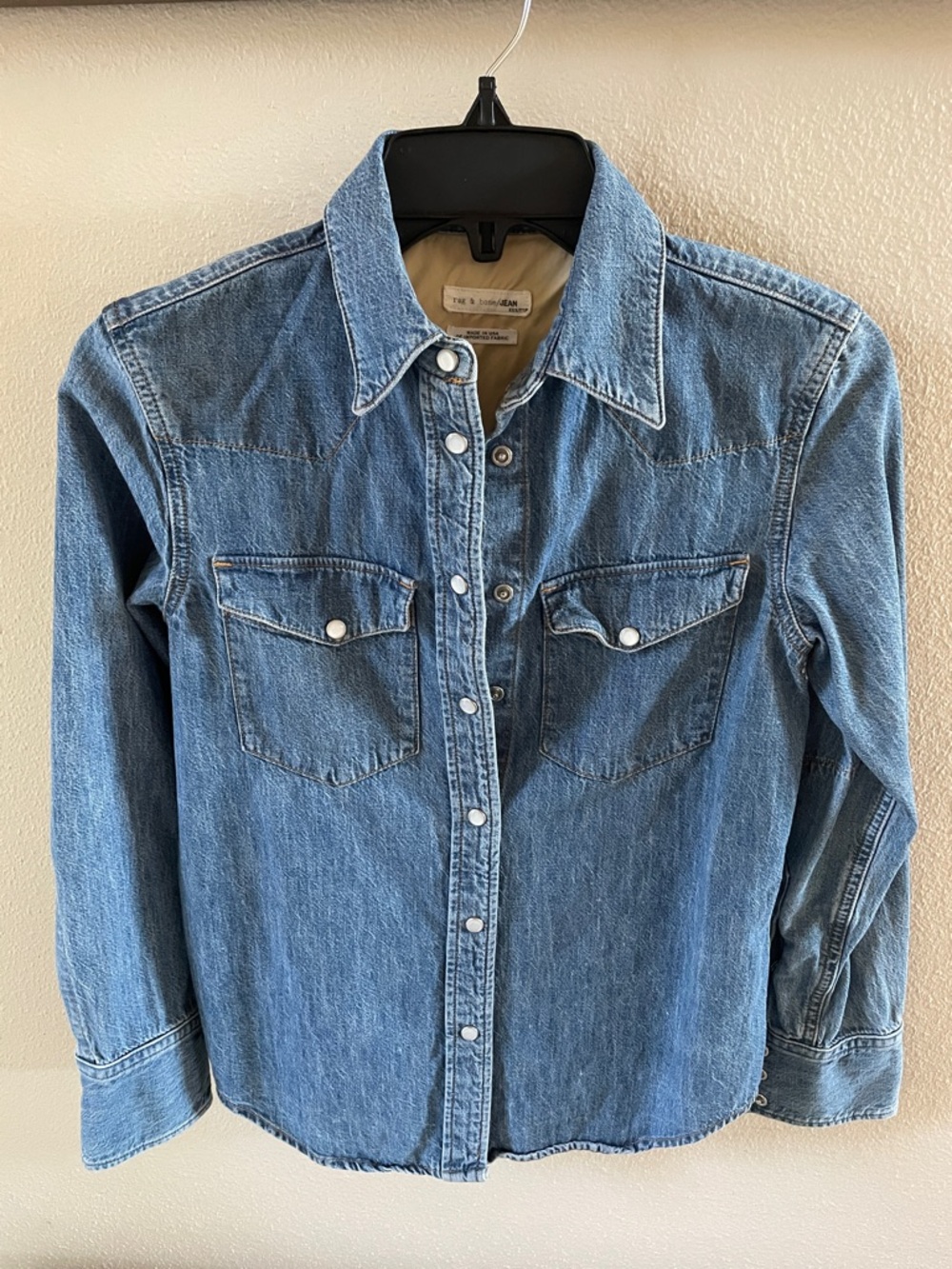 Rag and Bone Jean Classic Denim Western Style Shirt - Light Blue XXS